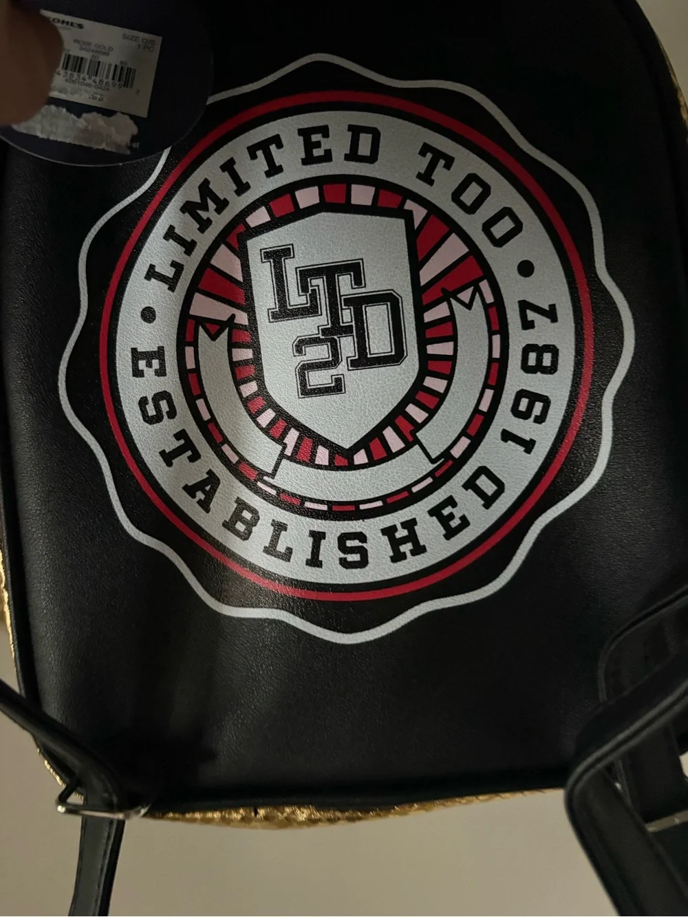 Limited Too Gold Mini Backpack for girls